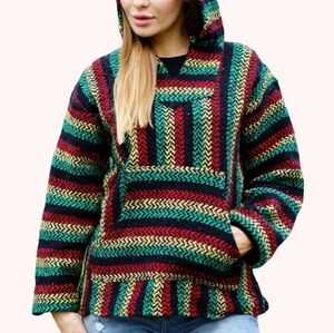 ⭐Multicolor Striped Baja Hoodie Unisex 24" Pit To Pit